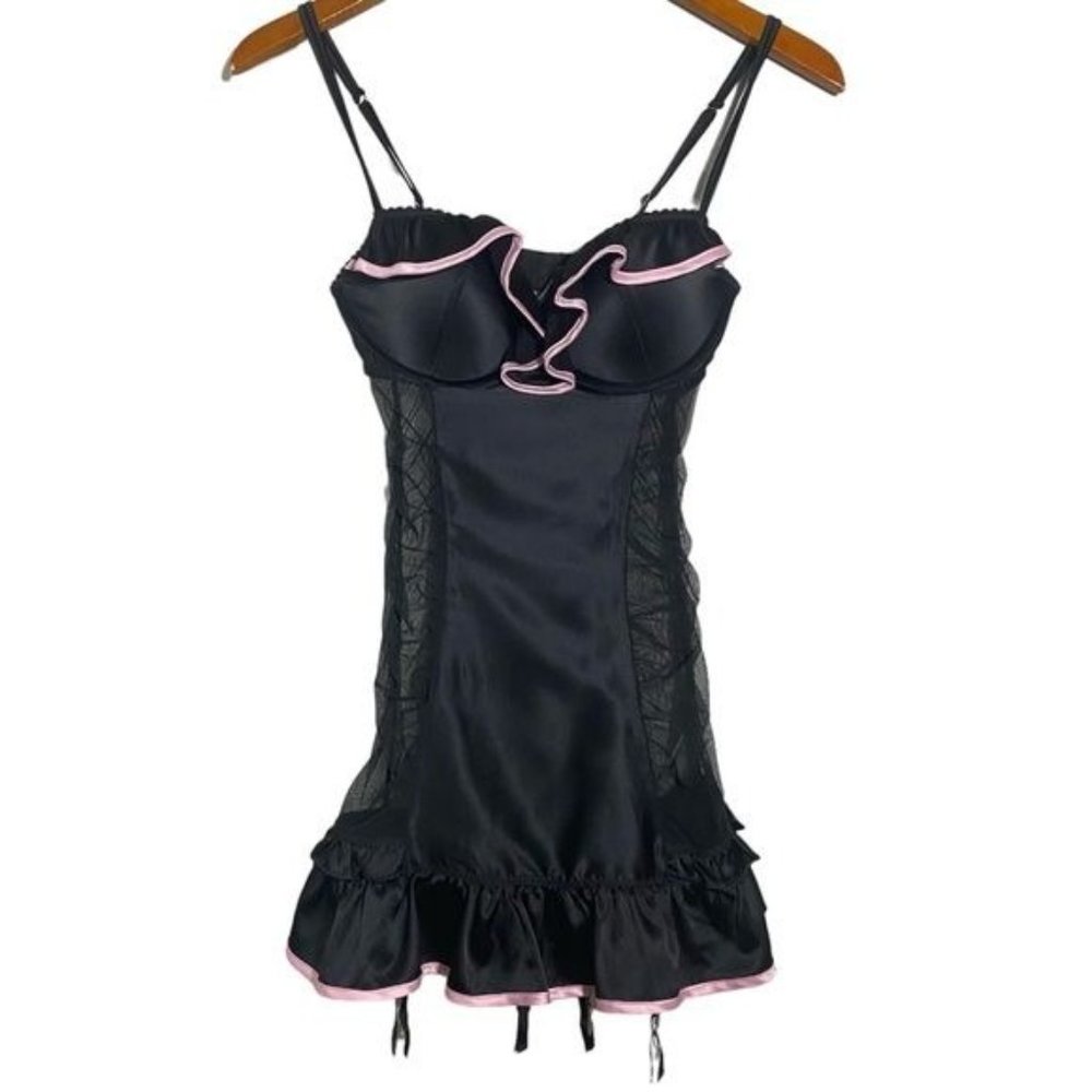 Victoria’s Secret Sexy Little Things Chemise Baby Doll Black Size 34‎ C